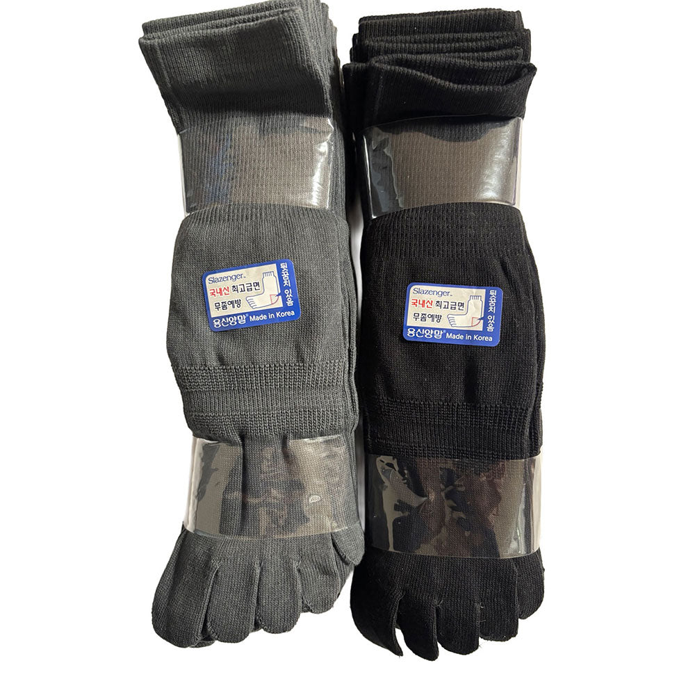 Made in KOREA 10 Pairs  100% Cotton Five Finger Toe Crew Ankle Solid Athletic Sport Men Socks